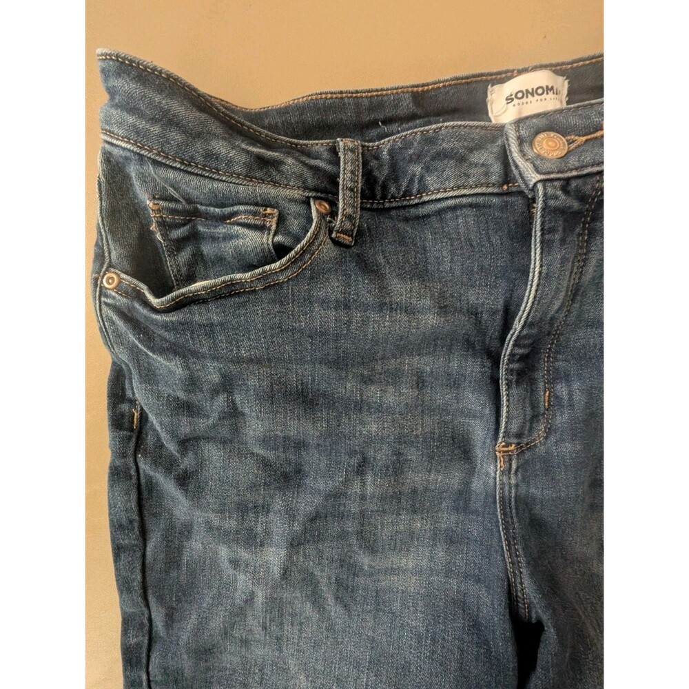Sonoma Goods For Life Bermuda Shorts Women 16 Blue Denim Cotton Cuffed High-Rise - Picture 3 of 16